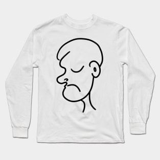 Grumpy Man Cartoon Long Sleeve T-Shirt